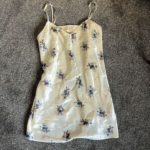 Satin floral slip dress